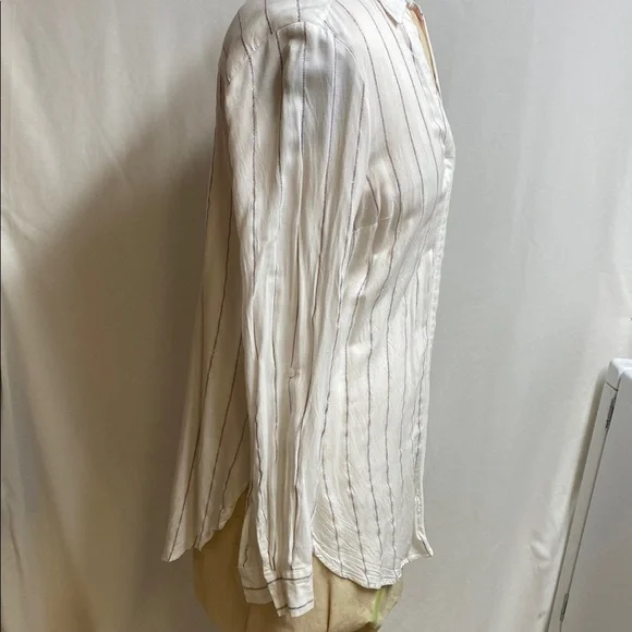 Candies Striped White Blouse M - Picture 2 of 7